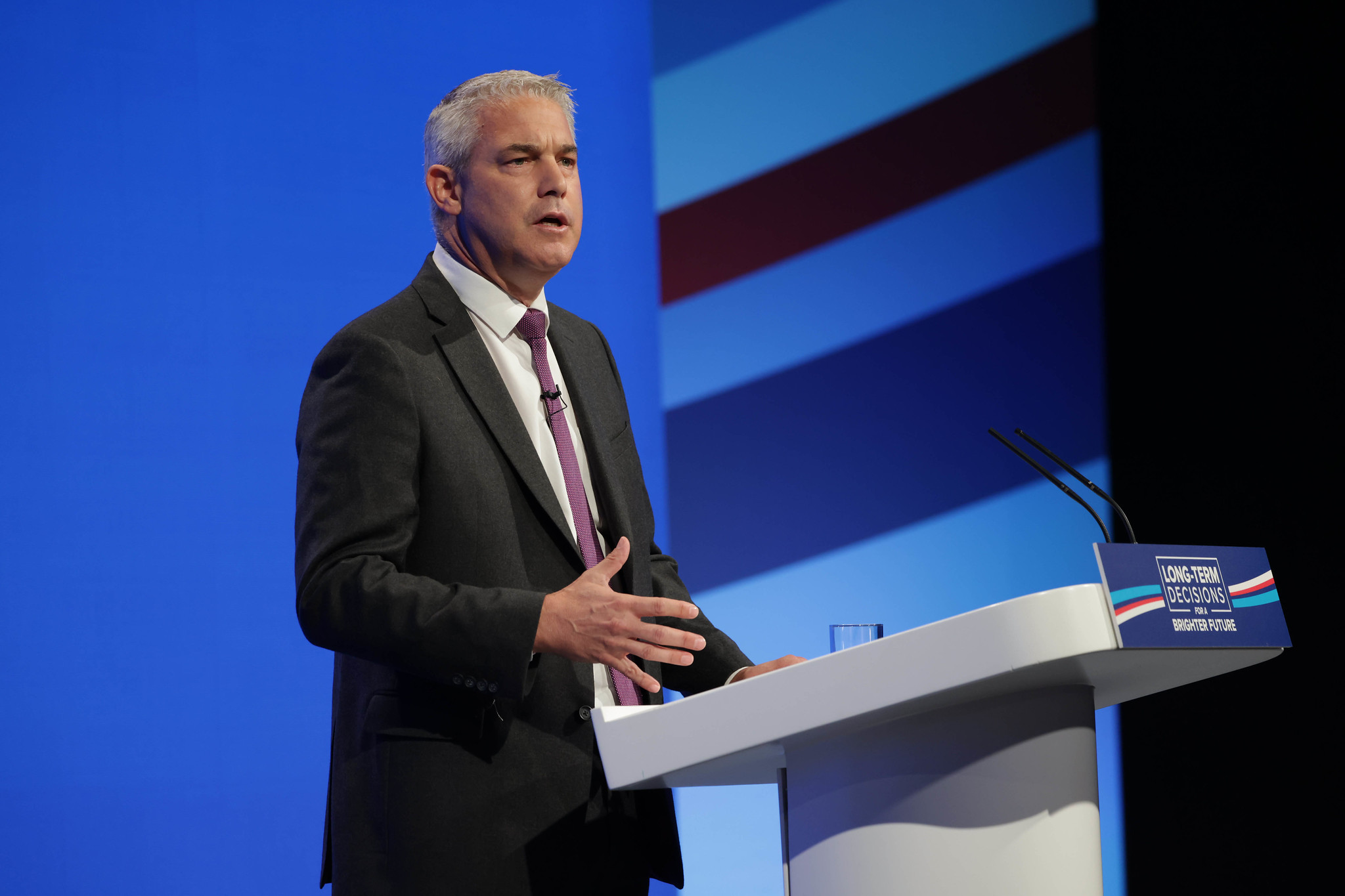 Steve Barclay, Secretary of State for Health and Social Care delivers his speech to Conservative Party Conference.